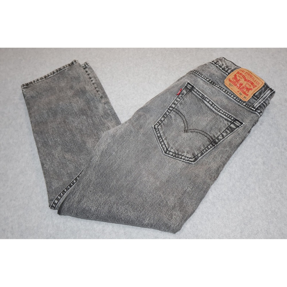 Levi's Strauss & Co 502 Taper Jeans Mens 32x28 Gray Acid Wash Denim